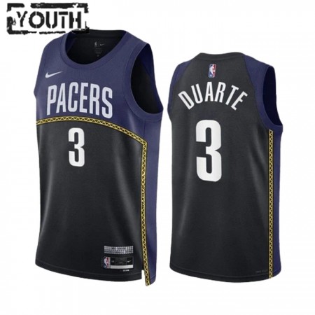 Dres Indiana Pacers Chris Duarte 3 Black Nike 2022-23 City Edition Navy Swingman - Dječji